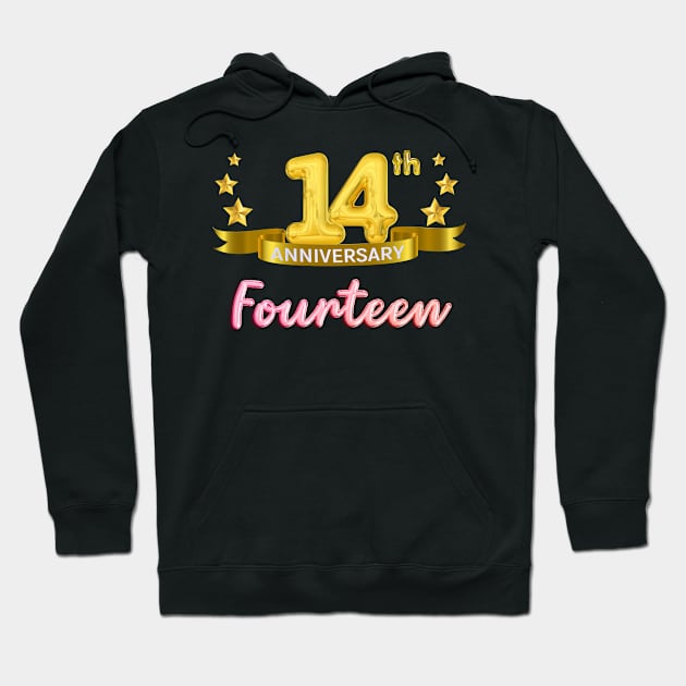 Letter Number 14 fourteen birthday Hoodie by khider